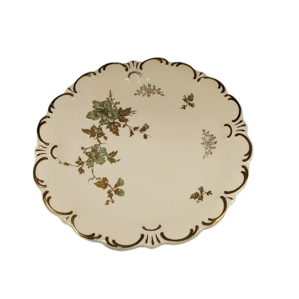 Serving Platter E&R Charger Dark Green Gold  Bavaria Germany 11 1/4" Diameter - Picture 4 of 9